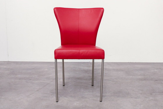 Image 1 of 2x Salsa stoel Hermes leer rood