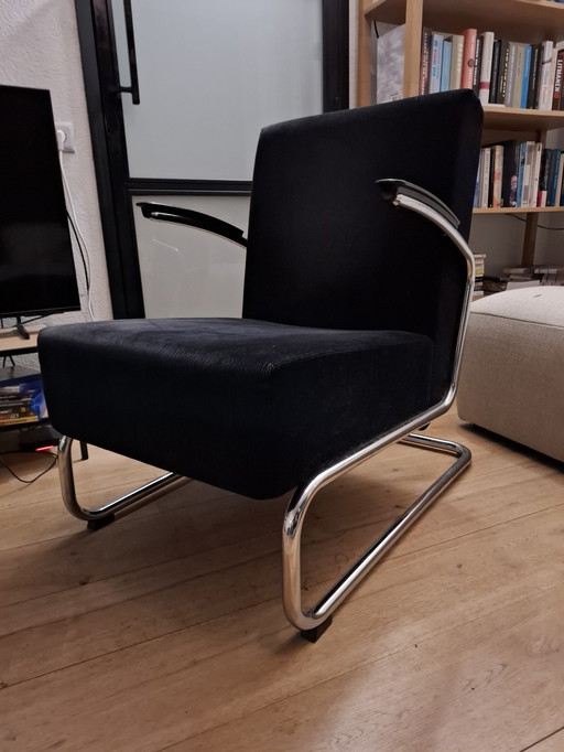 Dutch Originals Fauteuil 405 Zwarte Ribstof