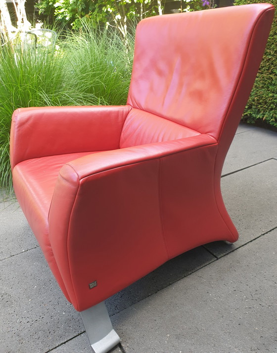 Image 1 of Rolf Benz 322 fauteuil rood leer