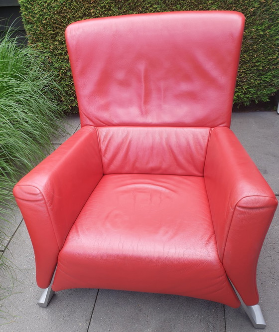 Image 1 of Rolf Benz 322 fauteuil rood leer