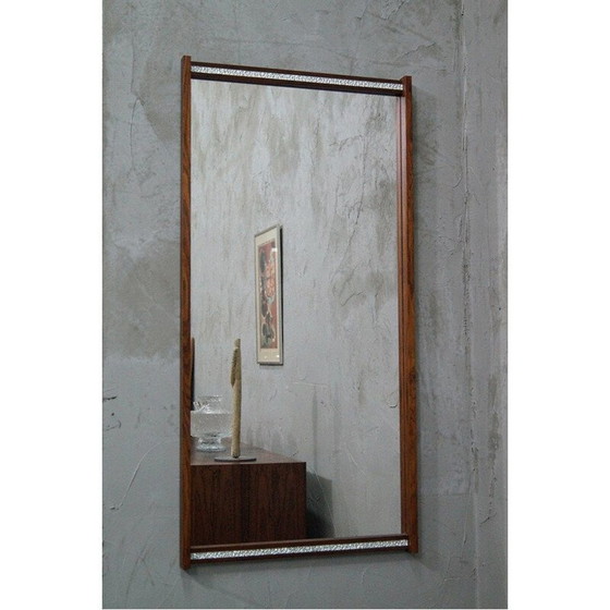 Image 1 of Scandinavische vintage spiegel in rozenhout, Zweden 1960