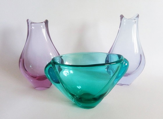 Image 1 of Miroslav Klinger Modernistisch Ontwerp Kristallen Glazen Zelezni Brod Glas 1970S