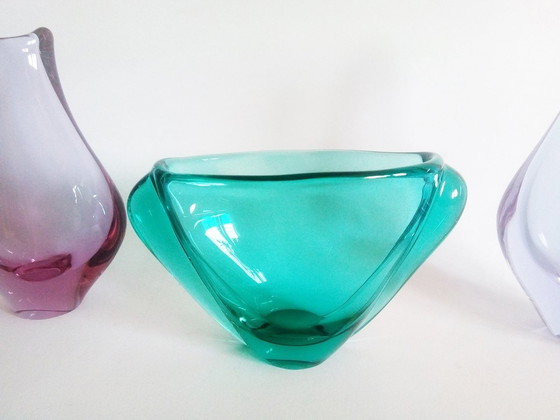 Image 1 of Miroslav Klinger Modernistisch Ontwerp Kristallen Glazen Zelezni Brod Glas 1970S