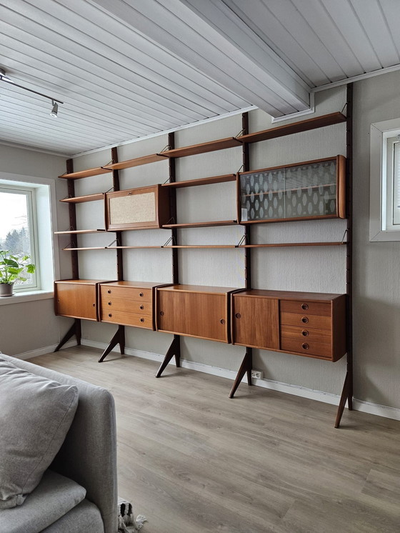 Image 1 of 4 Modules Teak Wandmeubel van John Texmon & Einar Blindheim voor Blindheim Mobelfabrikk