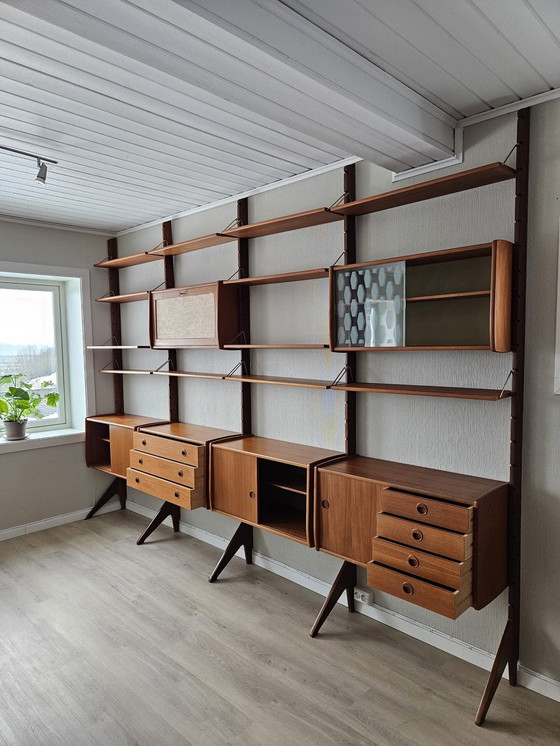 Image 1 of 4 Modules Teak Wandmeubel van John Texmon & Einar Blindheim voor Blindheim Mobelfabrikk