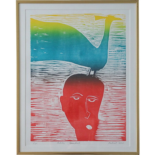 Vintage houtsnede van Michael Casford