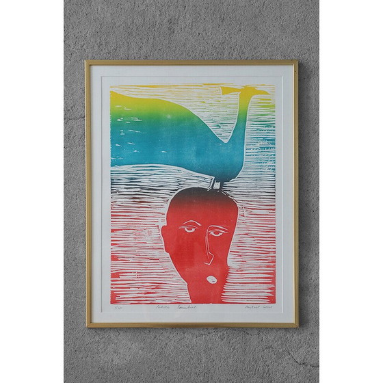 Image 1 of Vintage houtsnede van Michael Casford