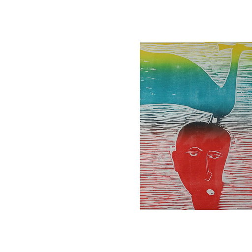 Vintage houtsnede van Michael Casford