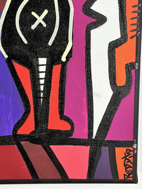 Image 1 of Acryl en Posca op Canvas "Moulin Rouge" hedendaagse kunst door Red Dito