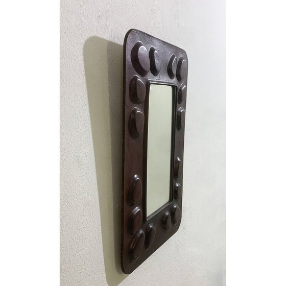 Image 1 of Hongaarse spiegel in leer uit Mid Century, 1960