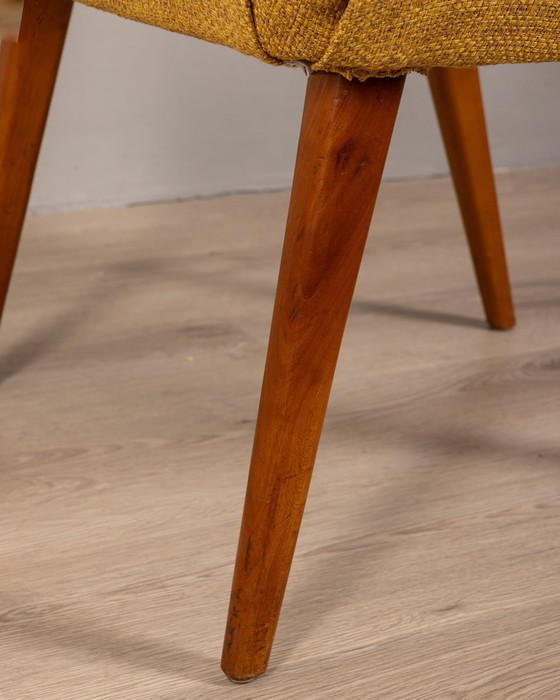 Image 1 of Vintage Italiaanse fauteuil in gele stof, jaren 1960