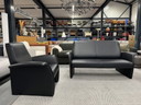 Pelle Divani 2 Zits bank & Fauteuil zwart leer 