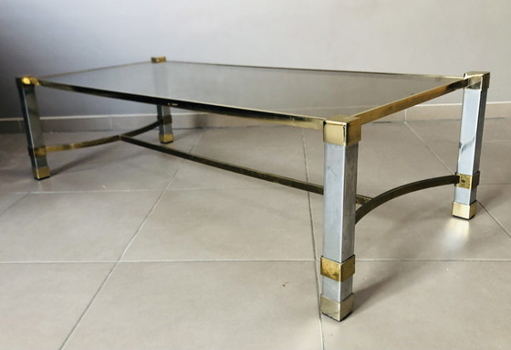 Image 1 of Hollywood Regency Vintage Verchroomde Salontafel