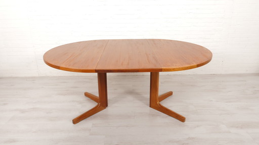 Vintage Eettafel | Rond | Teak | Uitschuifbaar | 122 Cm