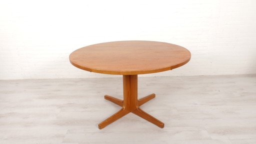 Vintage Eettafel | Rond | Teak | Uitschuifbaar | 122 Cm