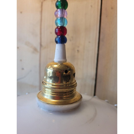 Image 1 of Vintage "Froufrou" hanglamp in opaline en glazen kralen