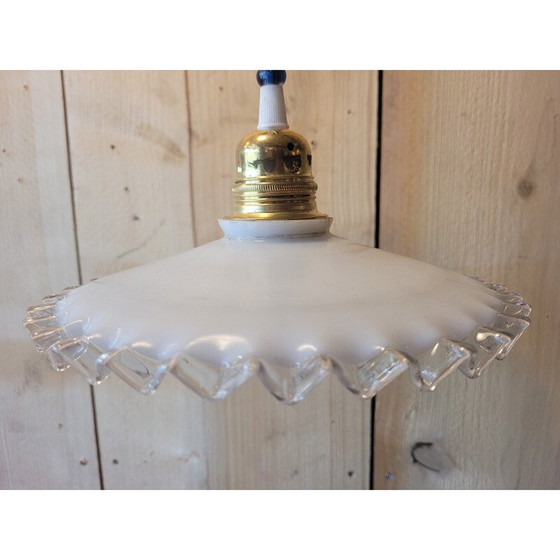 Image 1 of Vintage "Froufrou" hanglamp in opaline en glazen kralen