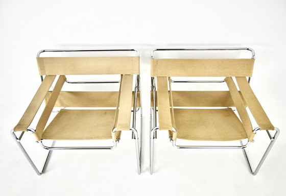 Image 1 of Paar "Wassily" fauteuils van Marcel Breuer voor Gavina, 1970S