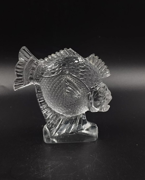 Image 1 of Beeldje Poisson Art Déco Verre Moulé Pressé Signé Ferjac Frankrijk Années 1920 1930