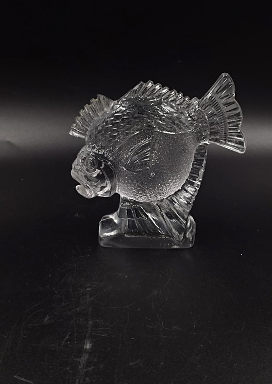 Image 1 of Beeldje Poisson Art Déco Verre Moulé Pressé Signé Ferjac Frankrijk Années 1920 1930