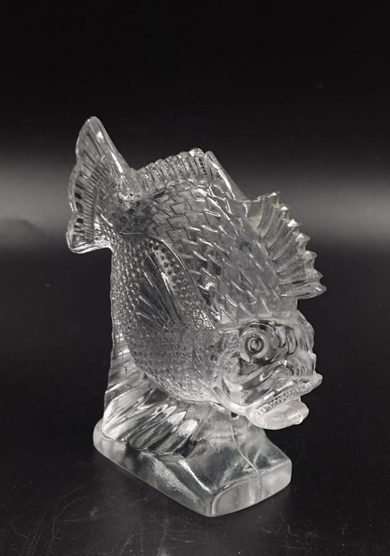 Image 1 of Beeldje Poisson Art Déco Verre Moulé Pressé Signé Ferjac Frankrijk Années 1920 1930