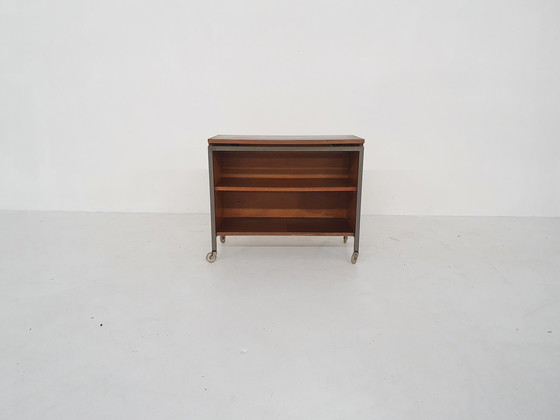 Image 1 of Mid-century teakhouten en metalen tv-tafel / trolley