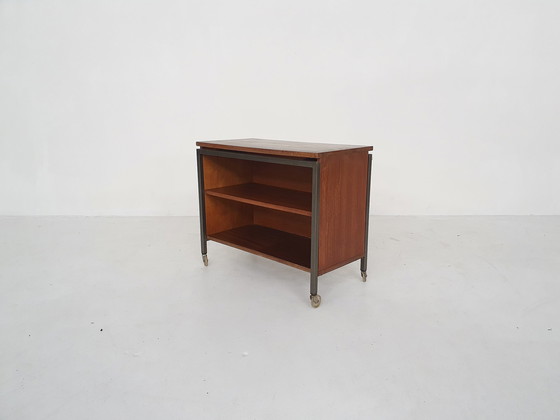 Image 1 of Mid-century teakhouten en metalen tv-tafel / trolley