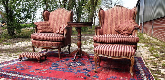 Image 1 of Lodewijk Barok Fauteuils Met Voetenbankje 