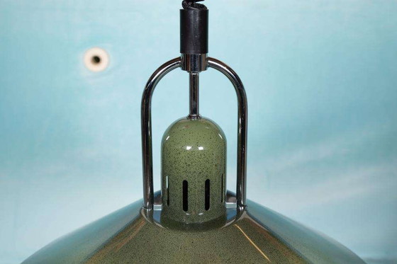 Image 1 of Space age hanglamp groen, Vintage Swedish 70s pendant