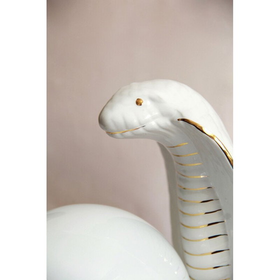 Image 1 of Vintage Keramische Slangen Cobra Lamp van Avobin, Italië 1970