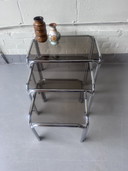Vintage glazen tafels nesting tafels