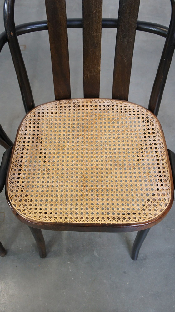 Image 1 of 4 X Vintage Houten Design Eetkamer/ Bistro Stoel