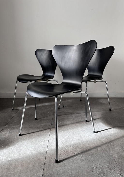 3x Fritz Hansen Arne Jacobsen Vlinderstoel