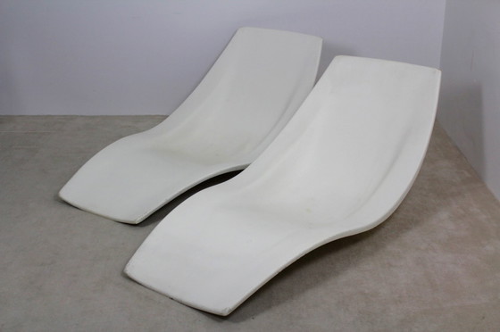 Image 1 of 2 x franse terras chaise longues