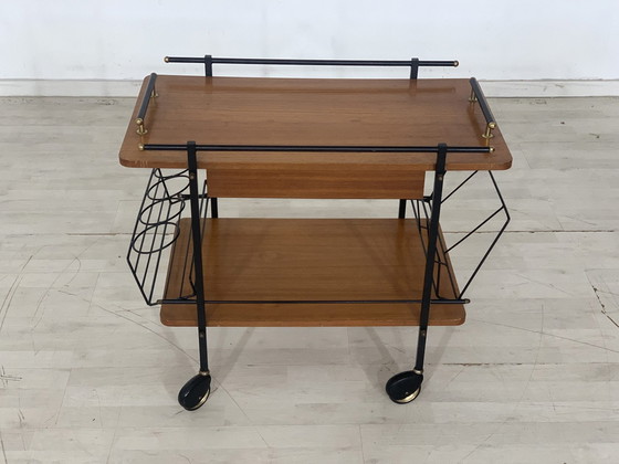 Image 1 of 60s theetrolley serveerwagen bar trolley vintage teakhout