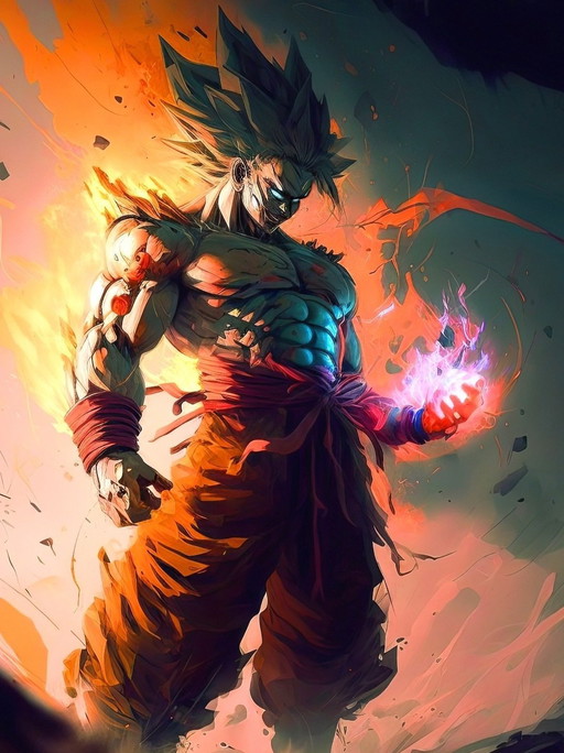 Schilderij - Alberto Ricardo - Dragon Ball