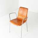 6x Gorka Akaba designstoelen bruin leer