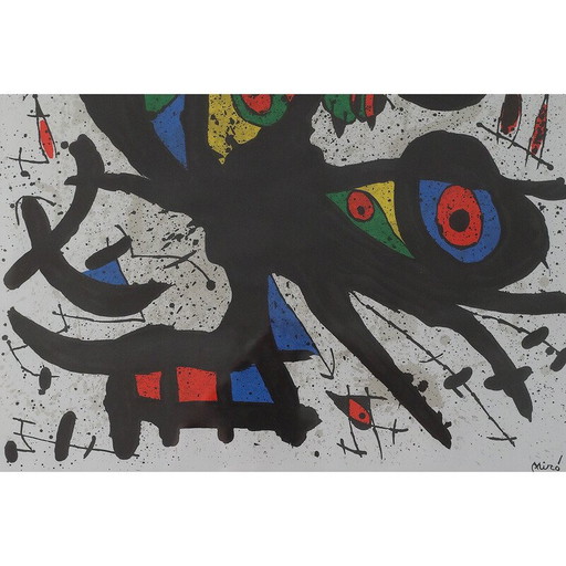 Vintage schilderij van Joan Miró, 1971