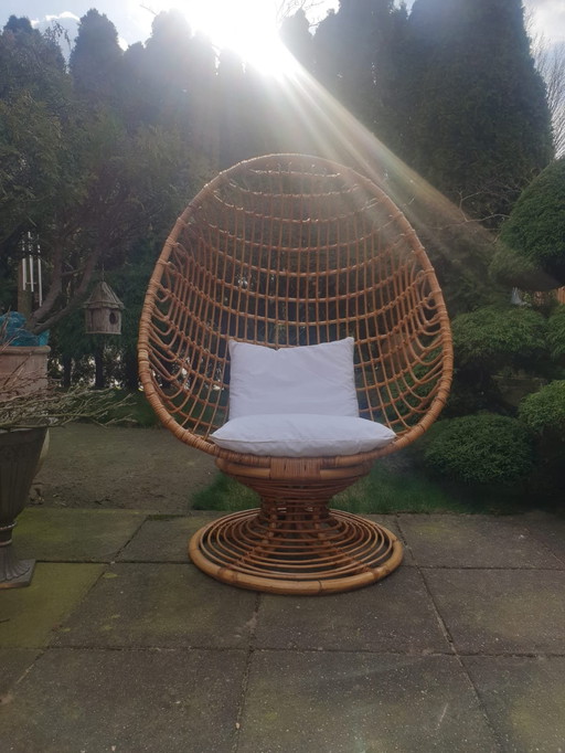 Bijzonder Zeldzame Vintage Rotan Eggchair