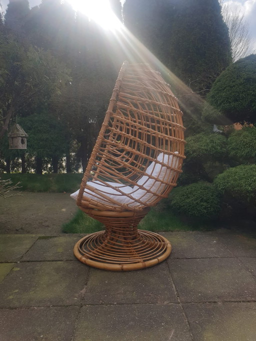 Bijzonder Zeldzame Vintage Rotan Eggchair