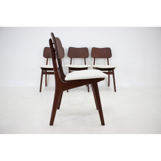 Image 1 of Set van 4 vintage teakhouten eetkamerstoelen model 74 van Ib Kofod-Larsen, Denemarken 1960