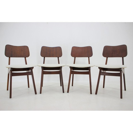 Image 1 of Set van 4 vintage teakhouten eetkamerstoelen model 74 van Ib Kofod-Larsen, Denemarken 1960