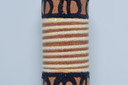 caramel bruine West Germany vaas witte strepen
