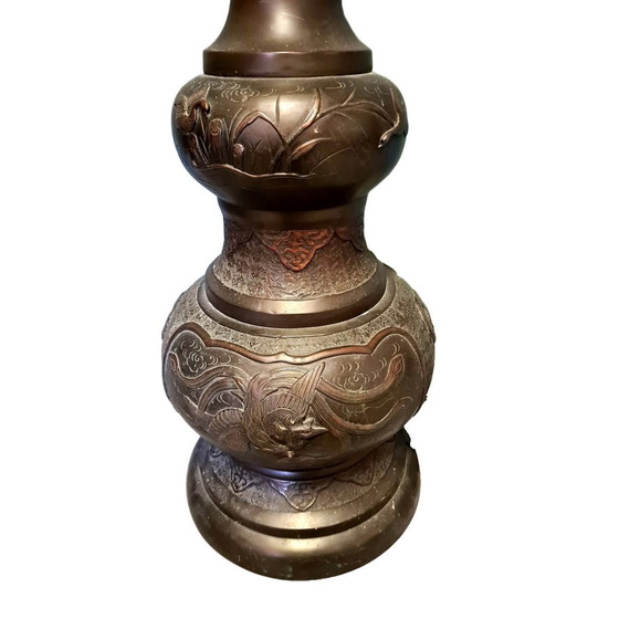 Image 1 of Antiek Bronzen Vloerlamp