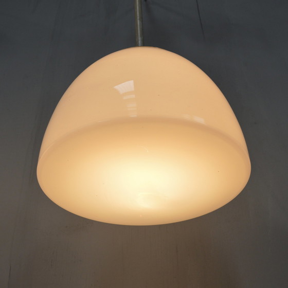 Image 1 of 2 x Gispen opaline glass pendant lamps