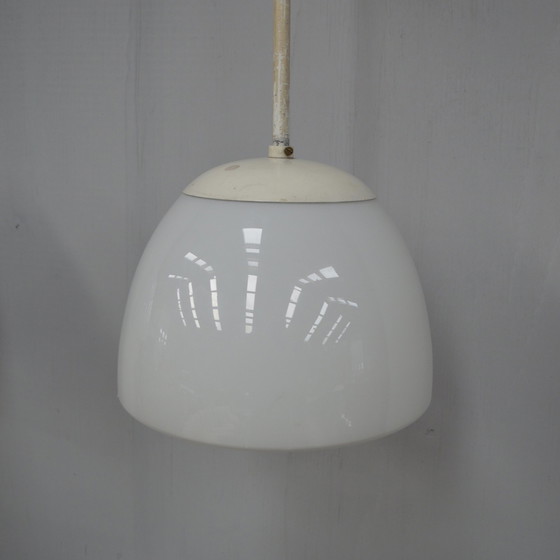 Image 1 of 2 x Gispen opaline glass pendant lamps