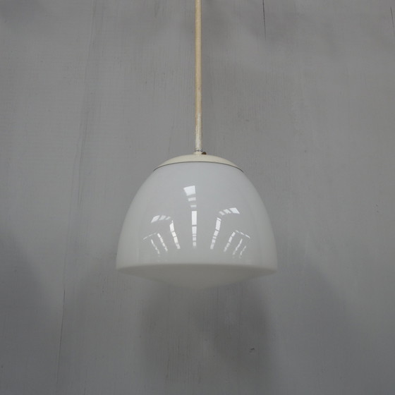 Image 1 of 2 x Gispen opaline glass pendant lamps