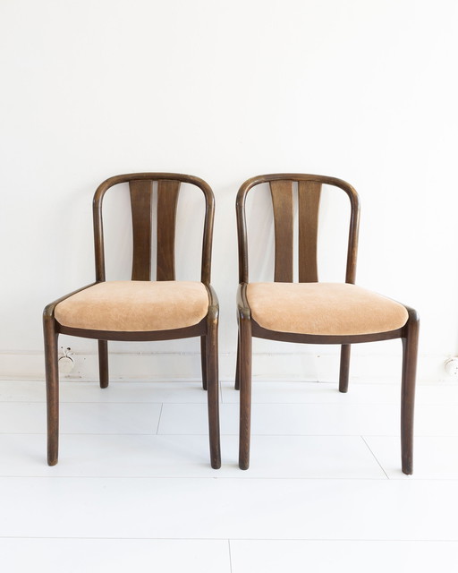 Set van Twee Vintage Scandinavische Stoeltjes