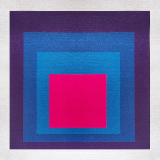 Image 1 of 1970S Prachtige Josef Albers "Hommage aan het plein" Litho van Guggenheim Museum - New York