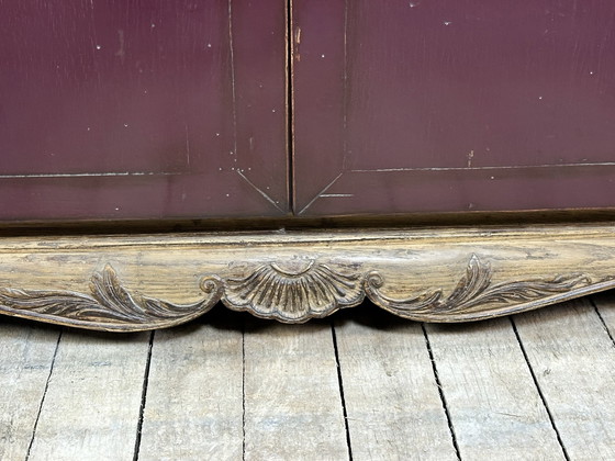 Image 1 of Gelakt hout en messing buffet 1950'S